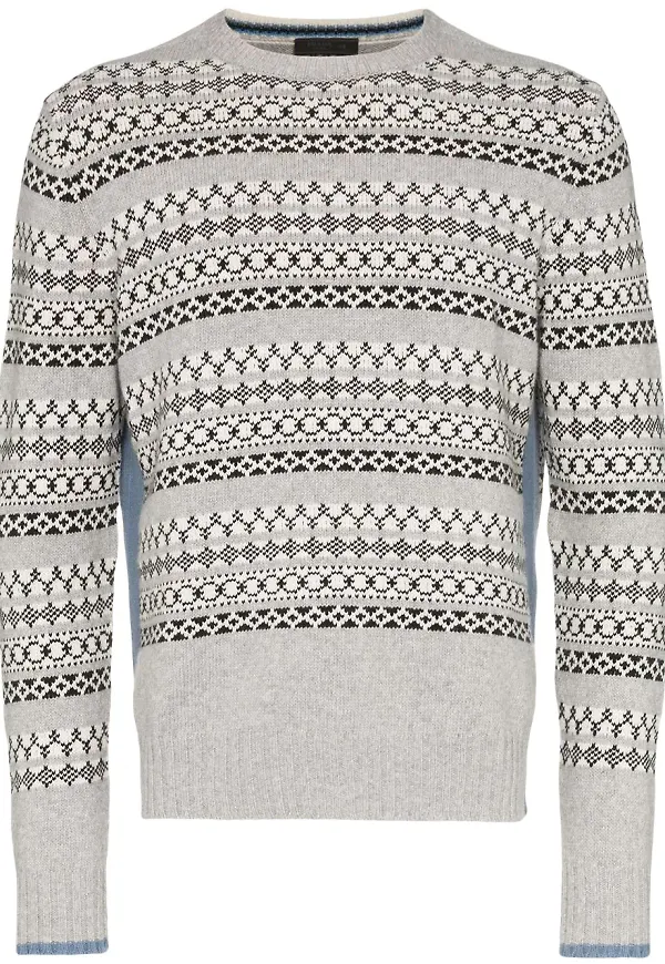 Prada jacquardstickad tröja - Grå