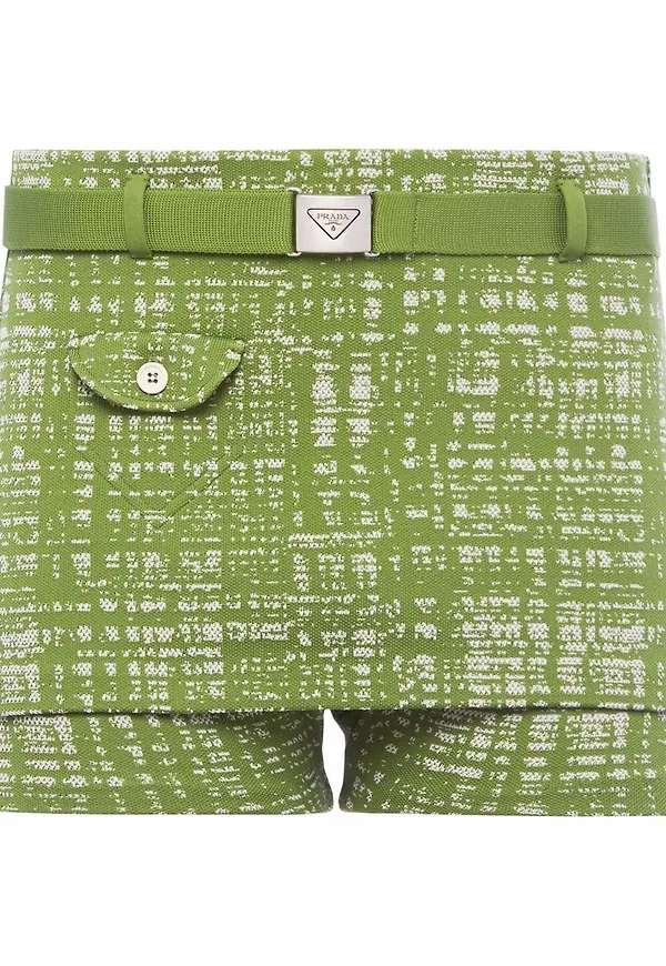 Prada jacquardstickade shorts - Grön