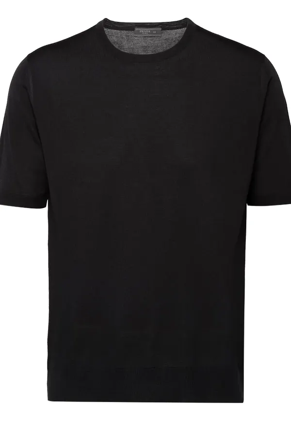 Prada jumper med rundad hals - Svart