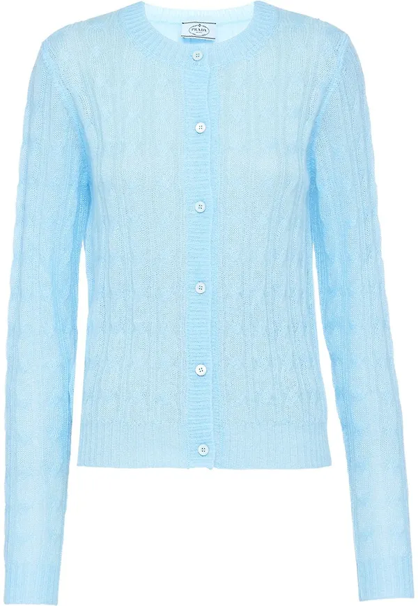 Prada kabelstickad cardigan - Blå