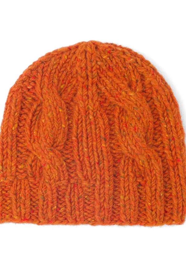 Prada kabelstickad mössa - Orange