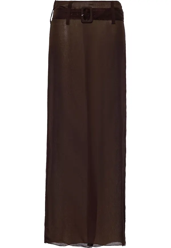 Prada kjol i chiffong - Brun