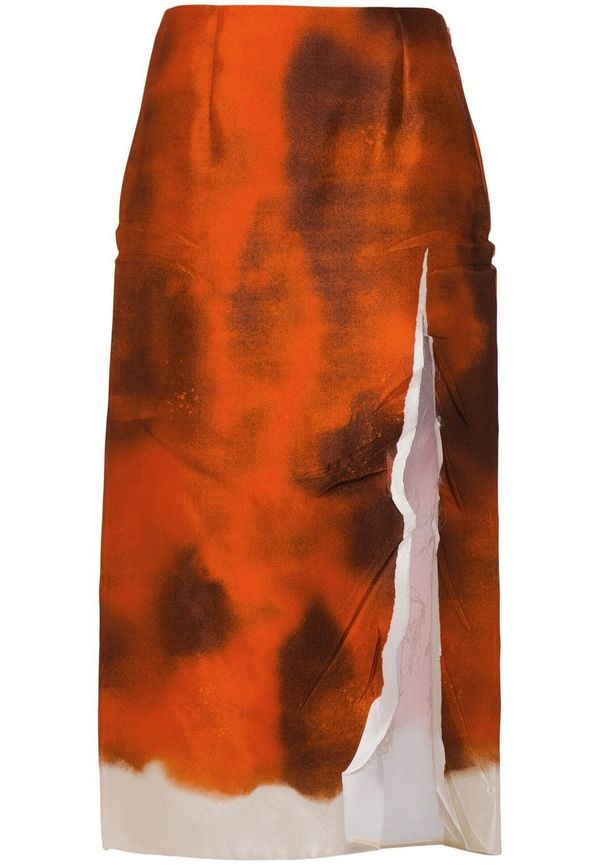 Prada kjol med abstrakt mönster - Orange
