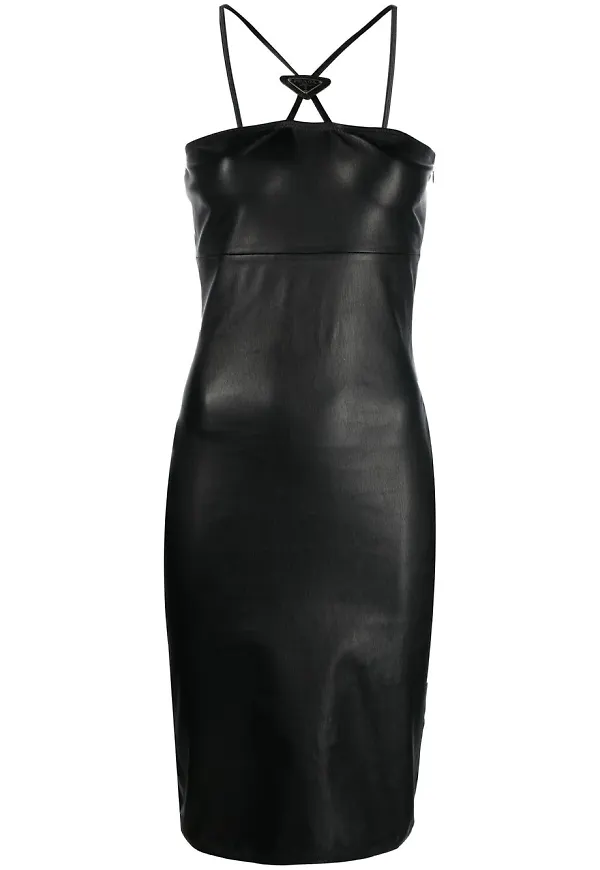 Prada klänning med halterneck-rem - Svart