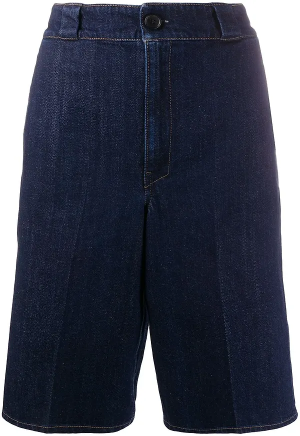 Prada knälånga jeansshorts - Blå