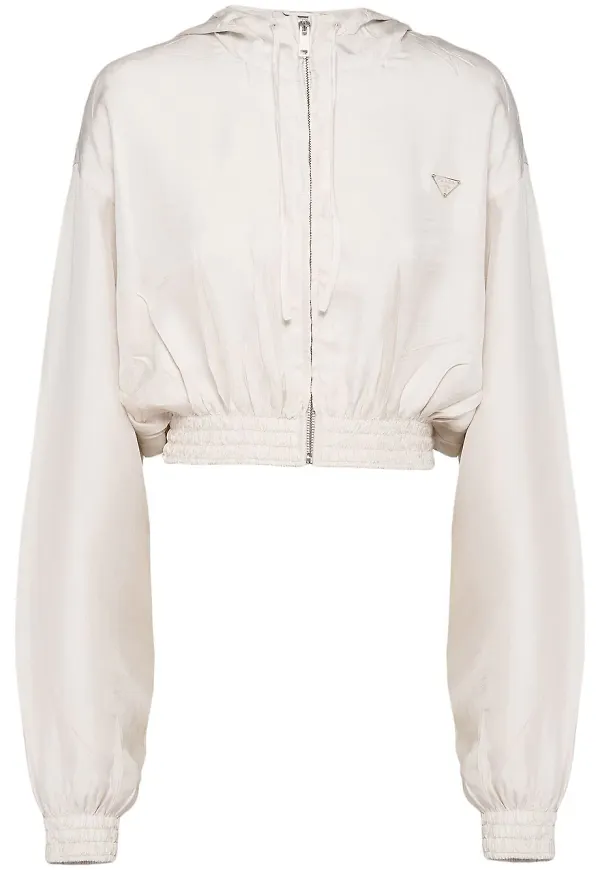 Prada kort sidenjacka - F0304 IVORY