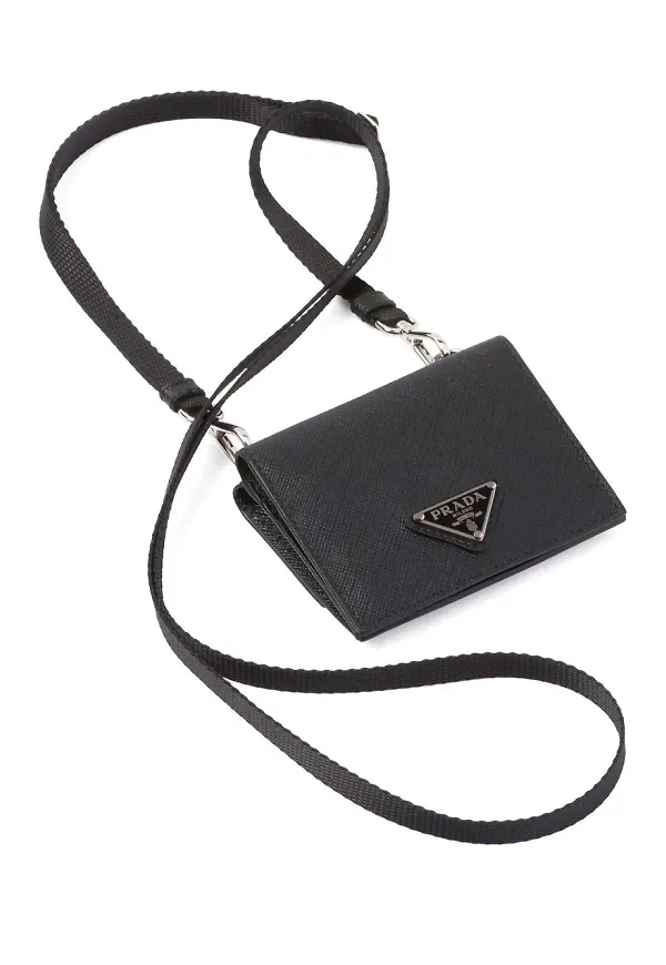 Prada korthållare i Saffiano-läder - Svart