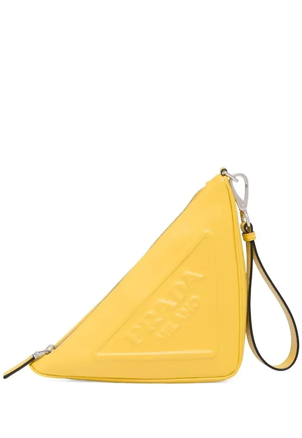 Prada leather triangle pouch - Gul