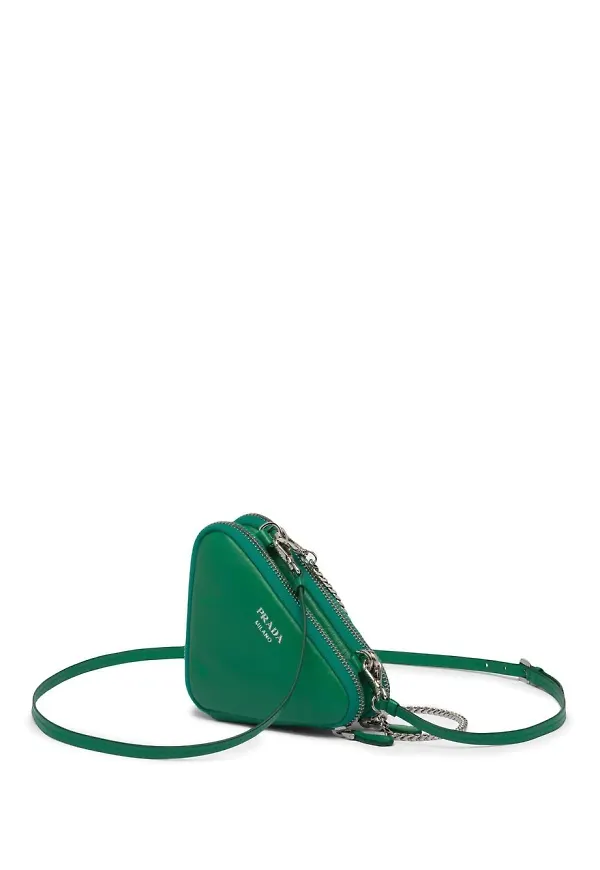 Prada liten pouch i nappaskinn - Grön