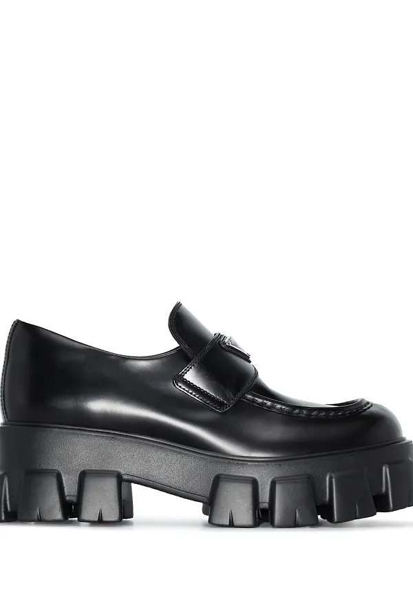 Prada loafers med grov sula - Svart