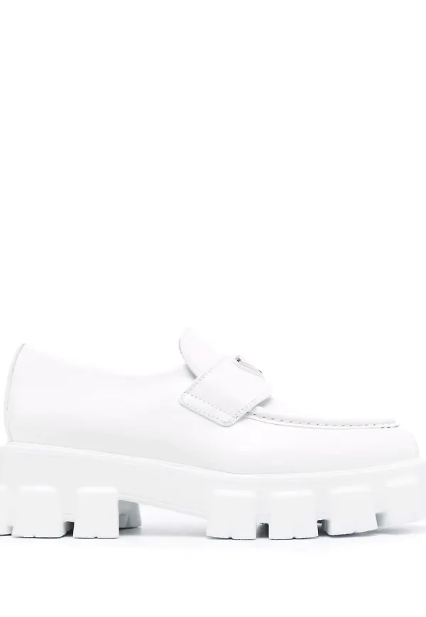 Prada loafers med räfflad sula - Vit