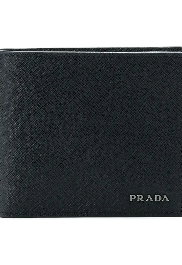 Prada logo bifold wallet - Svart