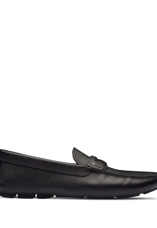 Prada läderloafers i slip on-modell - Svart
