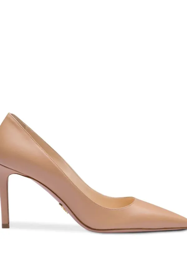Prada läderpumps - Neutral