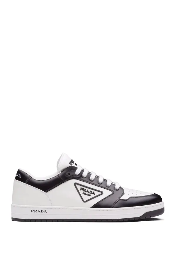 Prada låga sneakers med panel - Vit