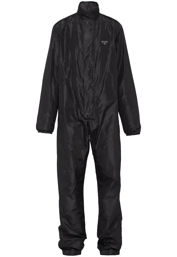 Prada långärmad jumpsuit med tryckknapp - Svart