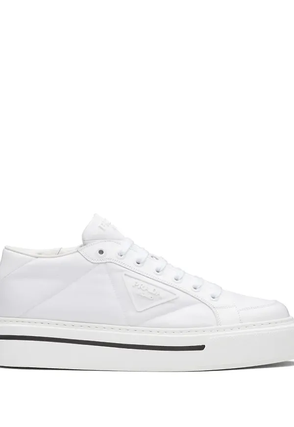 Prada Macro borstade sneakers - Vit