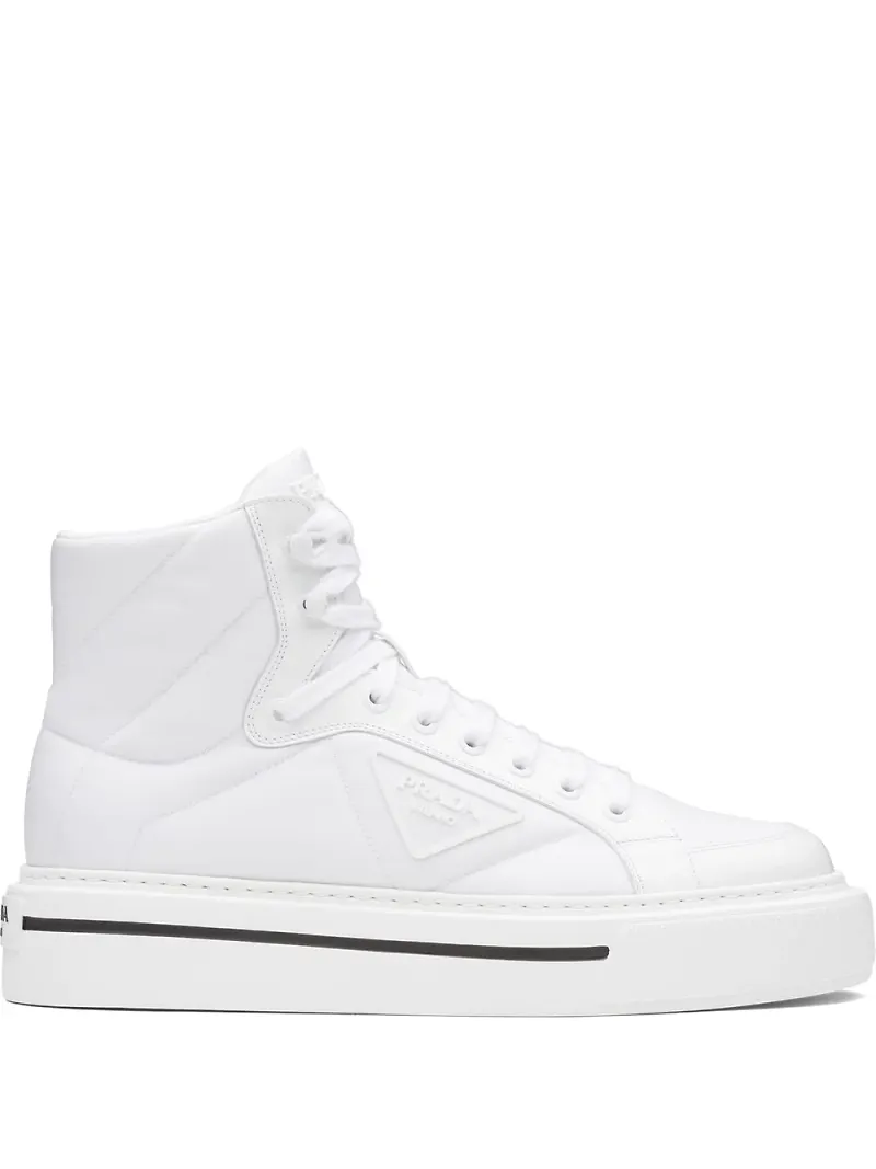 Prada Macro borstade sneakers - Vit
