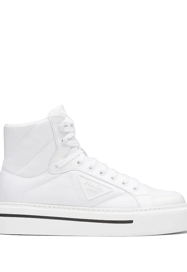 Prada Macro borstade sneakers - Vit