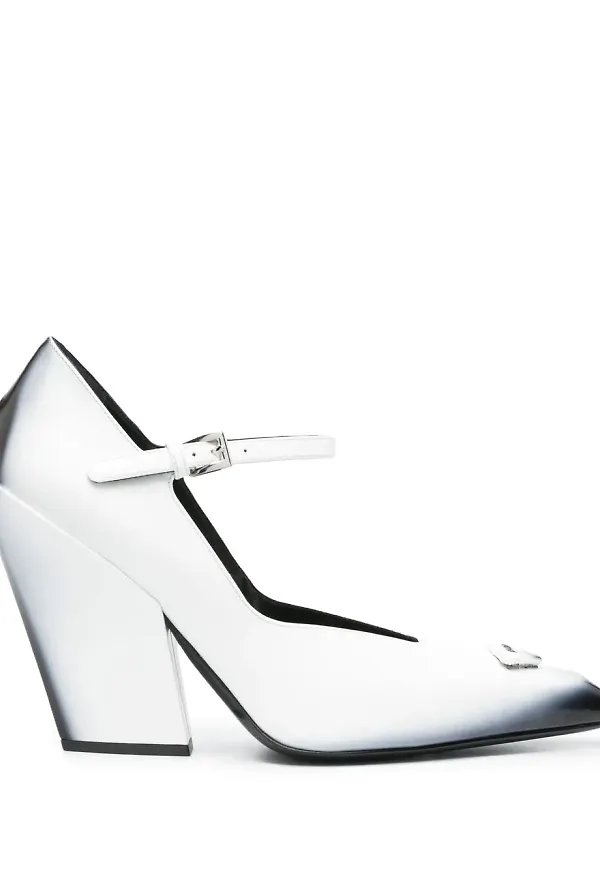 Prada Mary Jane spetsiga pumps - Vit