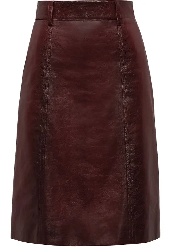 Prada matt nappakjol - Röd