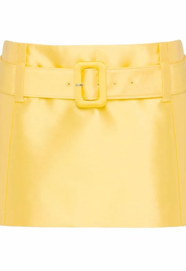 Prada minikjol med bälte - Gul