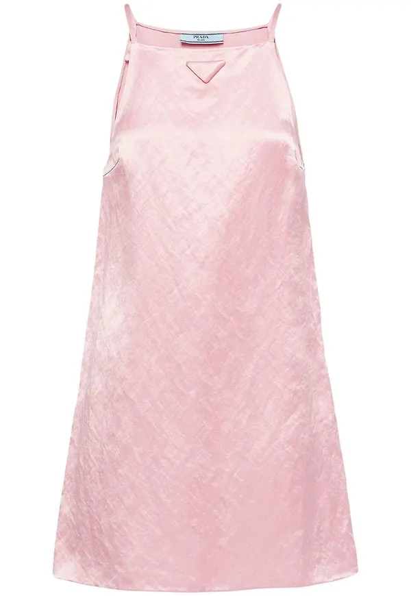 Prada miniklänning i satin - Rosa