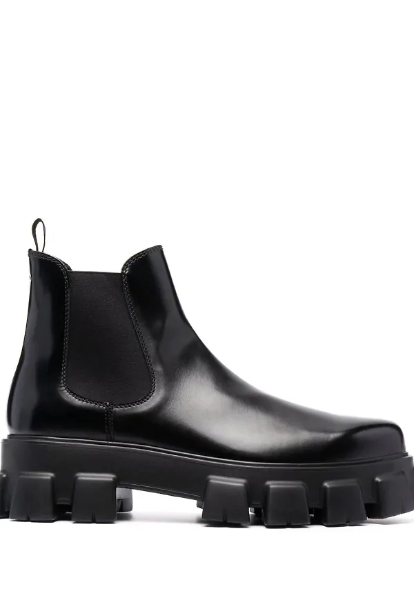 Prada Monolith Chelsea-boots - Svart