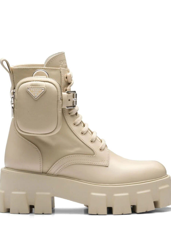Prada Monolith militärkängor - Neutral