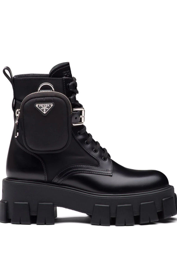 Prada Monolith militärkängor - Svart