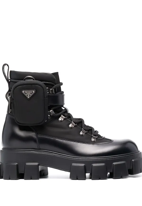 Prada Monolith militärkängor - Svart