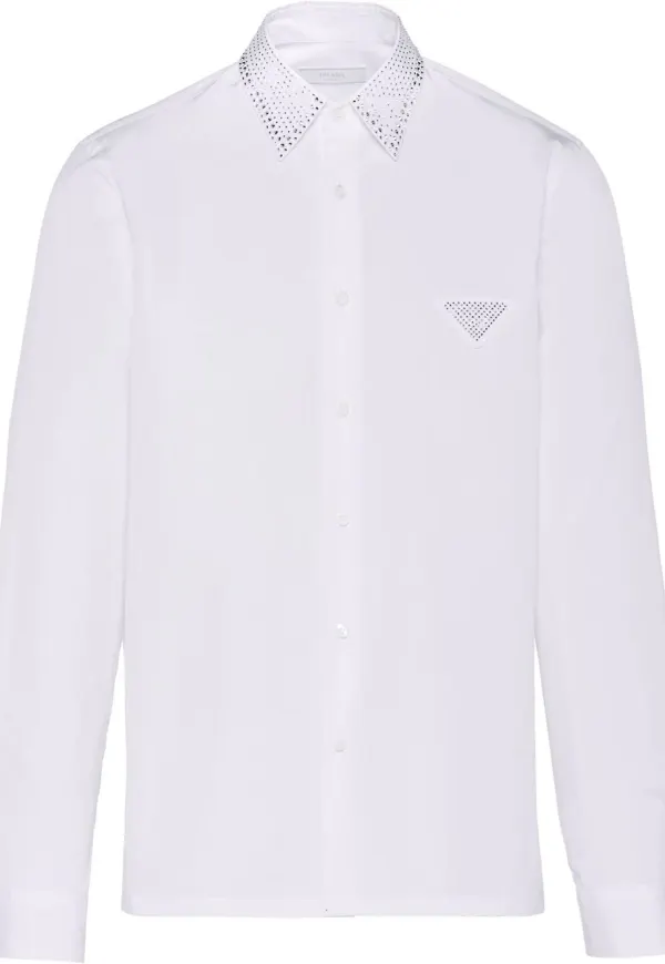 Prada nitprydd skjorta - Vit