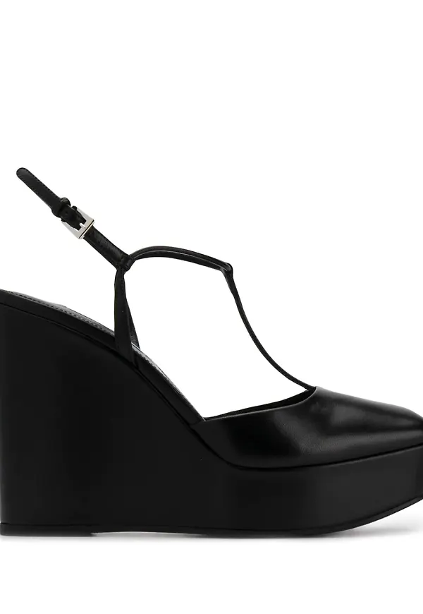 Prada platåsandaler med fyrkantig tå - Svart