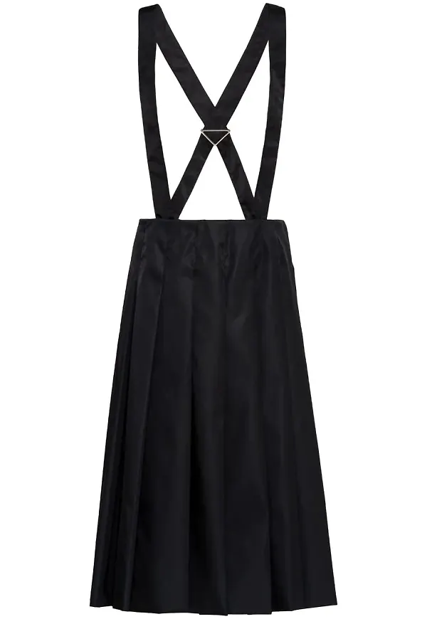 Prada plisserad kjol i nylon - Svart