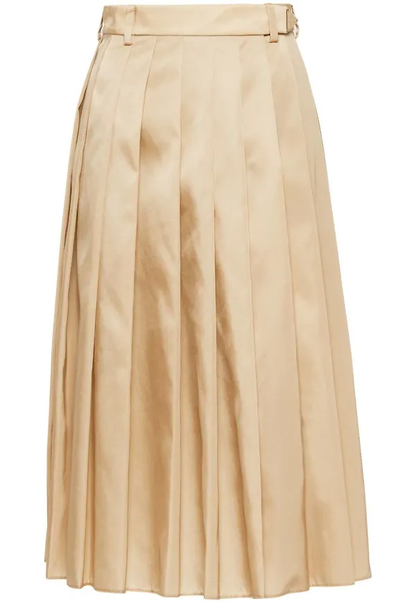Prada plisserad midikjol - Neutral