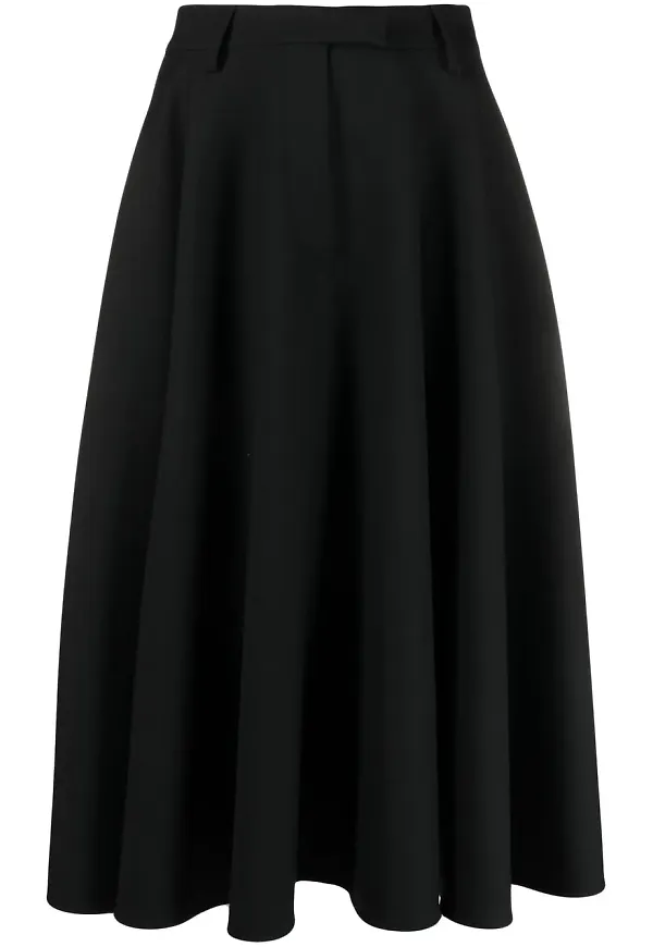 Prada plisserad midikjol - Svart