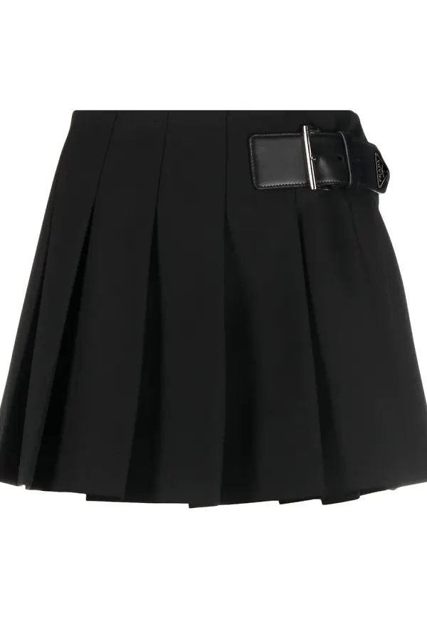 Prada plisserad minikjol - Svart