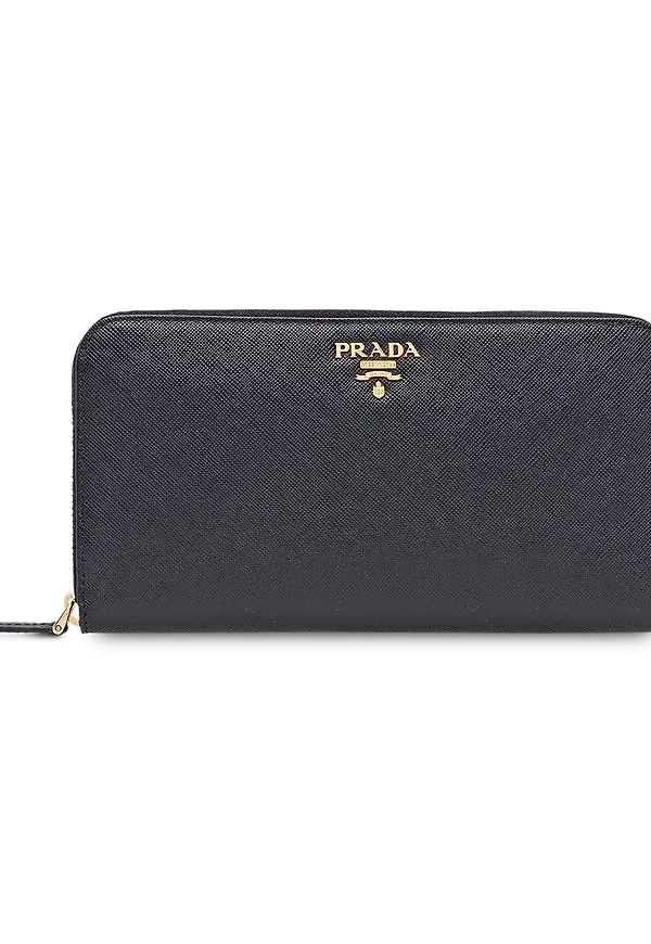 Prada plånbok i kontinentalmodell med blixtlås - Svart