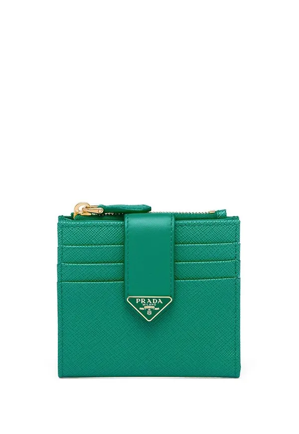 Prada plånbok med logotypplakett - Grön