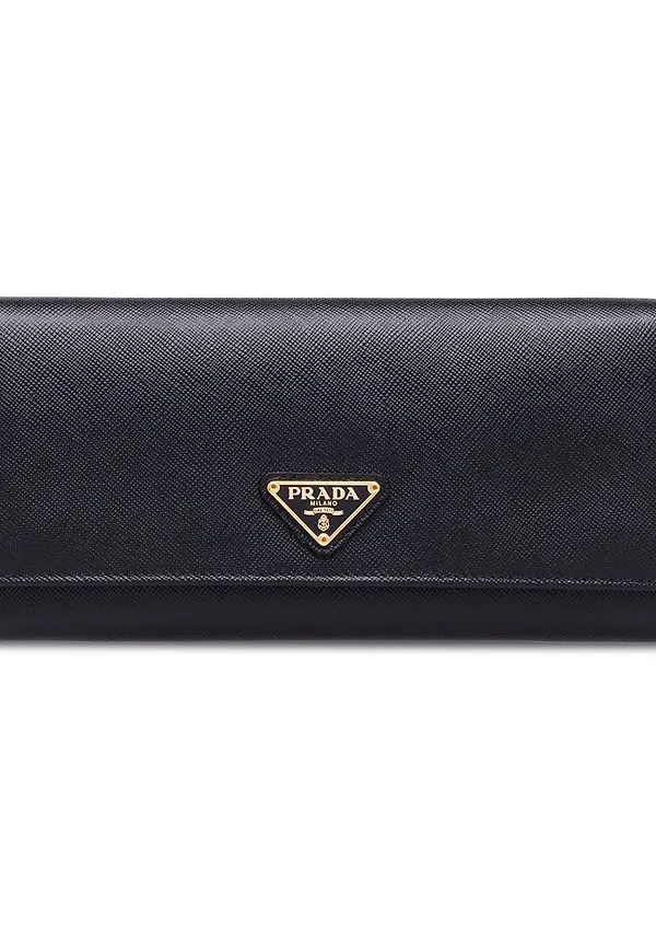 Prada plånbok med logotypplakett - Svart