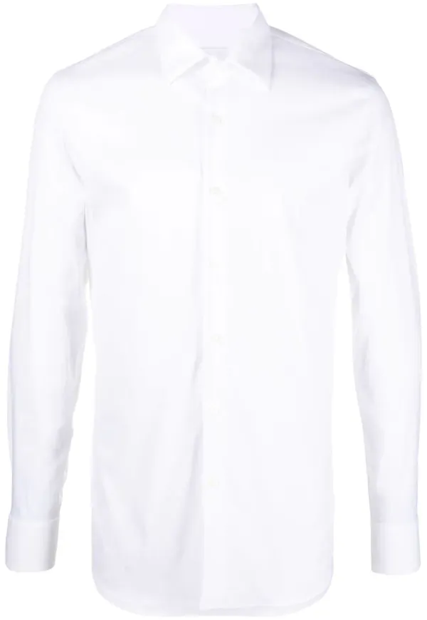 Prada poplinskjorta i stretch - Vit