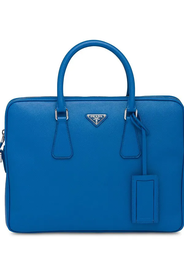 Prada portfölj i läder - Blå