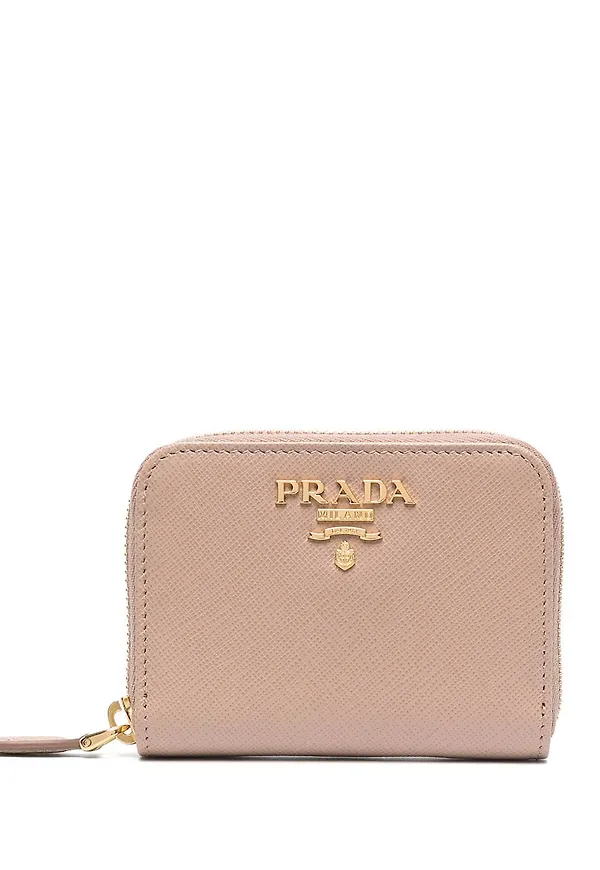 Prada portmonnä i saffianoläder - Neutral