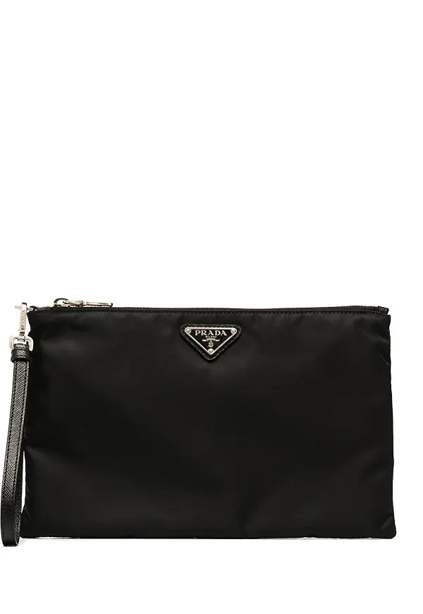 Prada pouch i gabardin - Svart