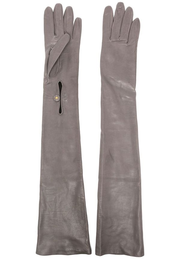 Prada Pre-Owned armbågslånga skinnhandskar - Grå