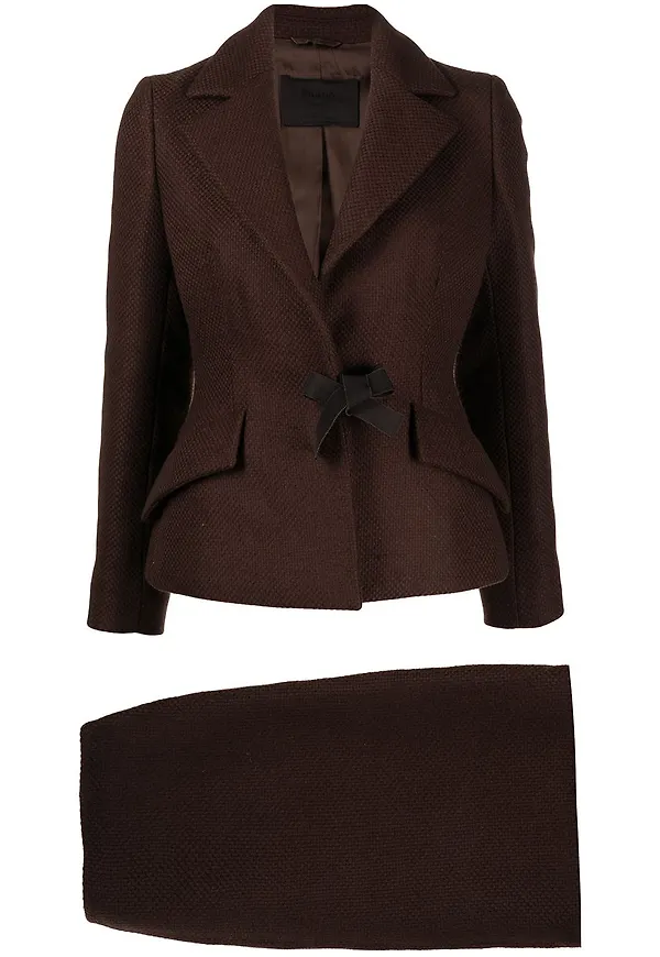Prada Pre-Owned enkelknäppt kostym - Brun