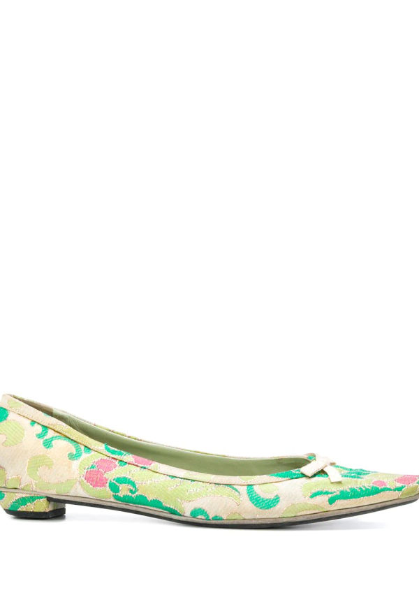 Prada Pre-Owned jacquard pointed ballerinas - Flerfärgad