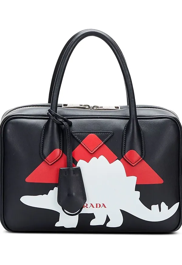 Prada Pre-Owned Mirage Dinosaur satchel - Svart