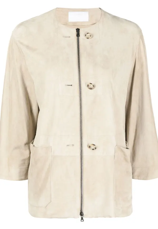 Prada Pre-Owned skinnjacka utan krage - Neutral