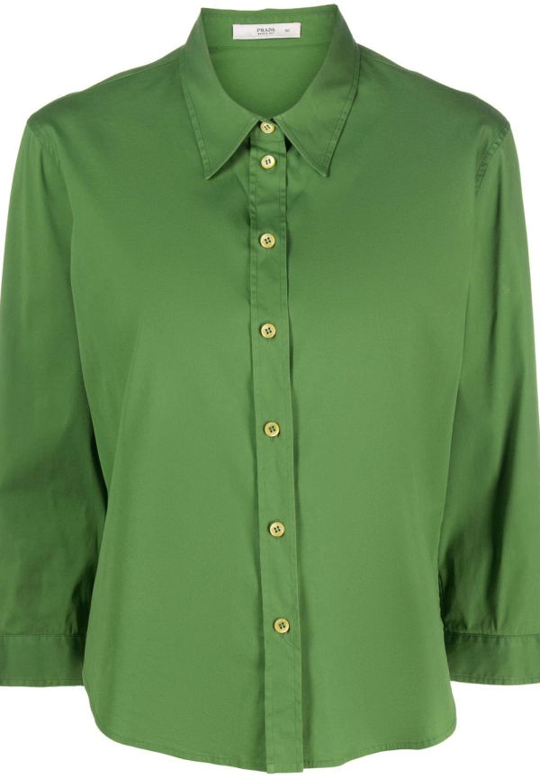 Prada Pre-Owned skjorta med spread-krage - Grön